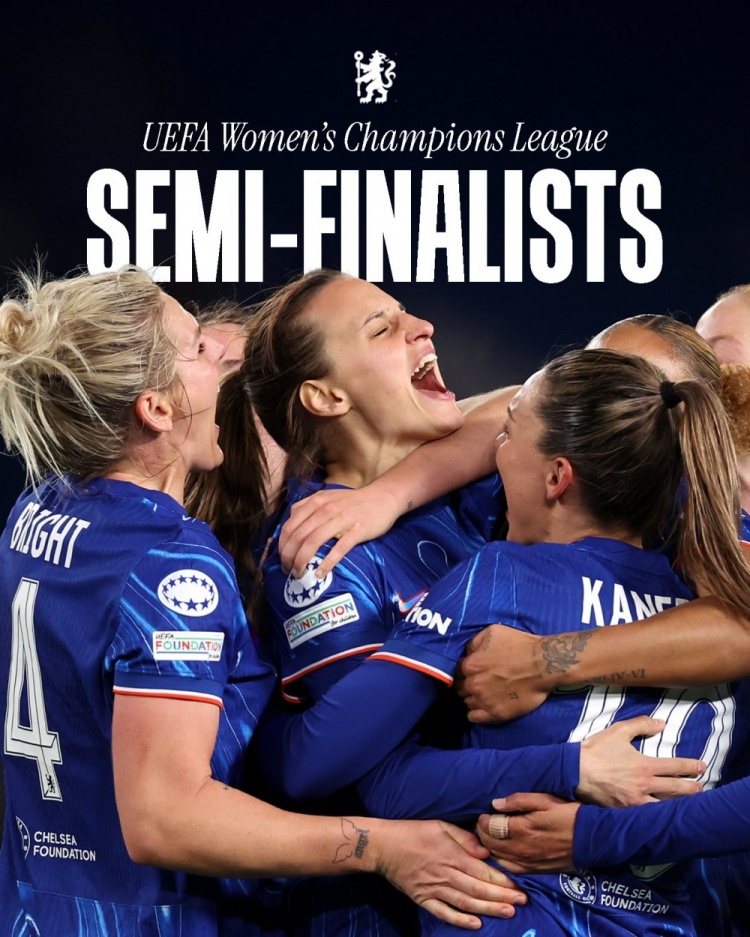 女足歐冠：切爾西3-0曼城&總比分3-2逆轉晉級四強，將對陣巴薩