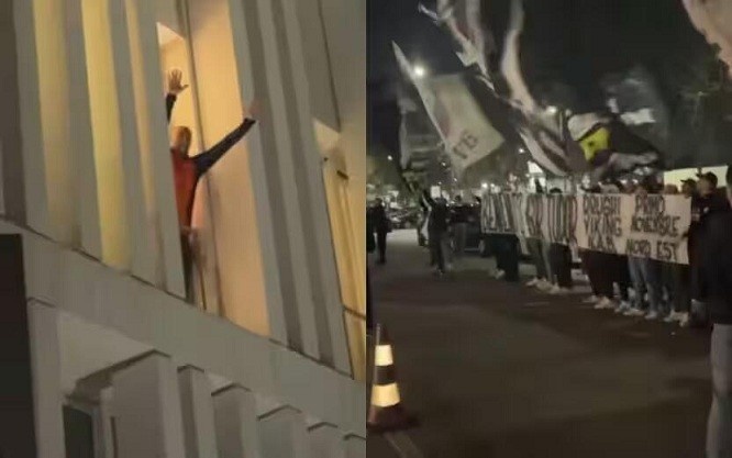 都體：尤文球迷來(lái)到酒店外支持新主帥，圖多爾向球迷們揮手致意